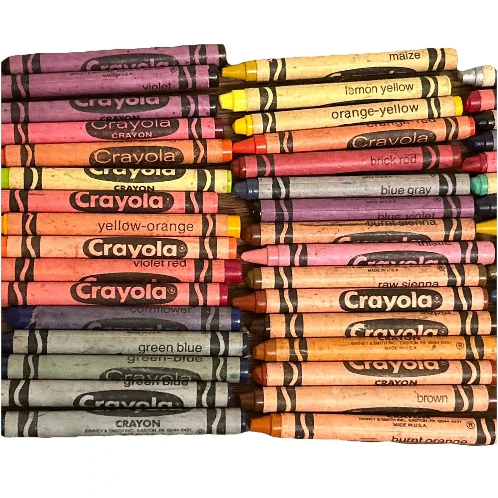 Vintage Retired Crayola Crayons Binney Smith USA lot Of 60 Plus